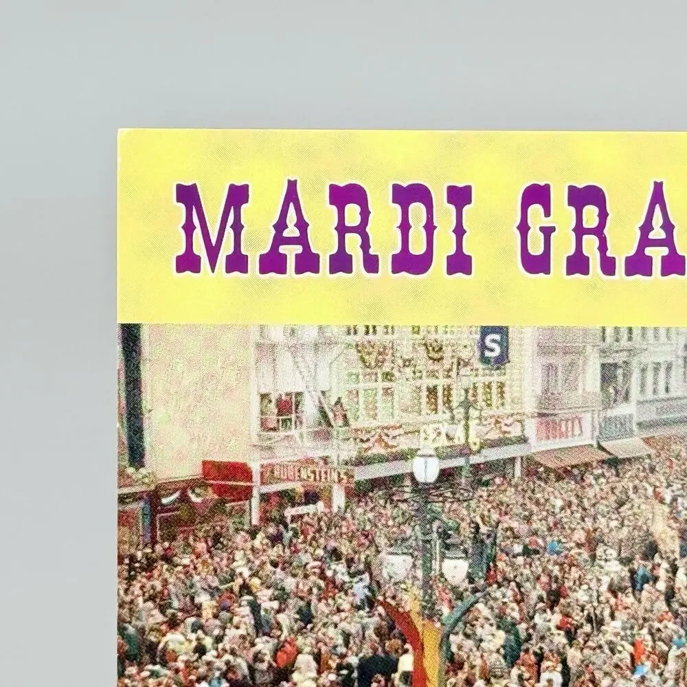 Mardi Gras Day in New Orleans Louisiana Vintage Blank Unused Postcard